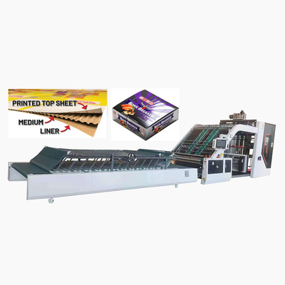 Kotak Karton Membuat Mesin Laminasi Flute Penuh Otomatis Untuk 3 Ply Dan 5 Ply Karton