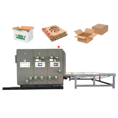 Mesin Pembuat Karton Bergelombang Flexo Printer Slotter Die Cutter dengan Pengumpanan Rantai Semi Otomatis